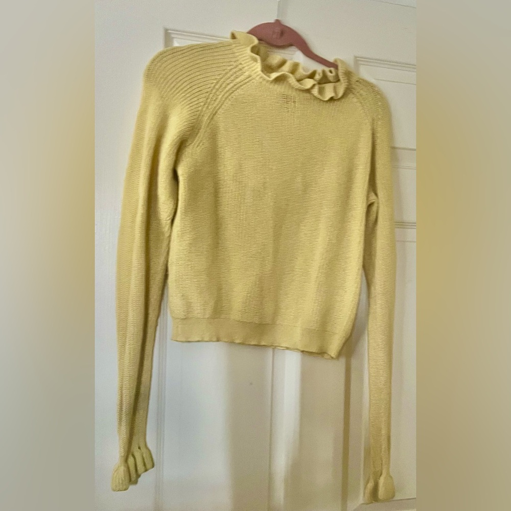 Cute Yellow Ruffle Knit Sweater (H&M divided)